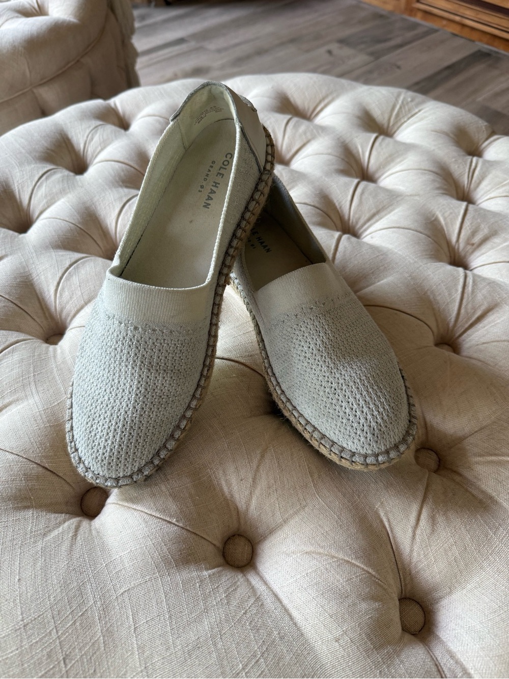 Cole Haan Cream Knit Espadrille Slip-On (Size 8)